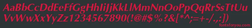 AgoptcyrillicBoldItalic Font – Red Fonts on Black Background