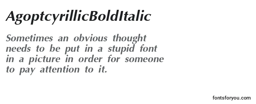 AgoptcyrillicBoldItalic Font