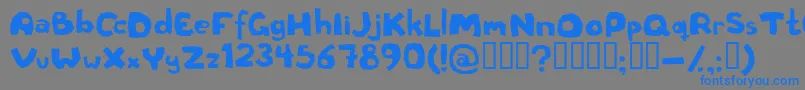 Rough Font – Blue Fonts on Gray Background