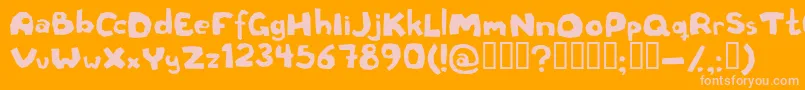 Rough Font – Pink Fonts on Orange Background