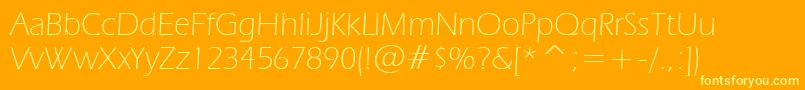 Erasl-Schriftart – Gelbe Schriften auf orangefarbenem Hintergrund