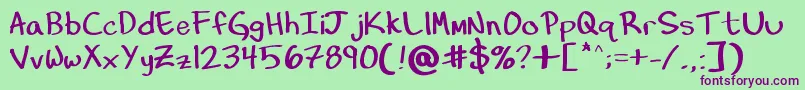 HandOfDiesel Font – Purple Fonts on Green Background