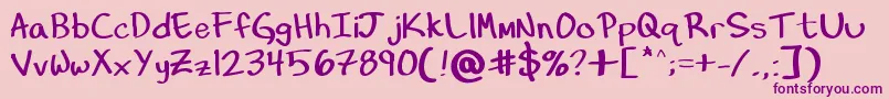 HandOfDiesel-Schriftart – Violette Schriften auf rosa Hintergrund