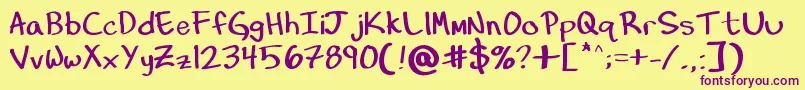 HandOfDiesel Font – Purple Fonts on Yellow Background