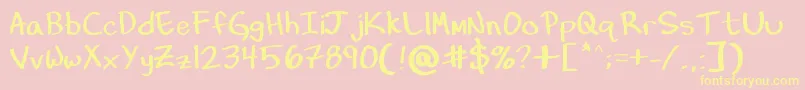 HandOfDiesel Font – Yellow Fonts on Pink Background