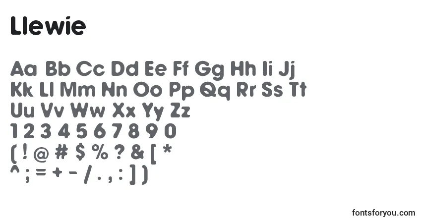 A fonte Llewie – alfabeto, números, caracteres especiais