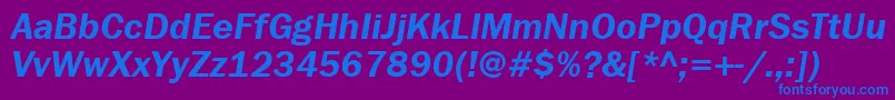 FranklingothdemibttItalic Font – Blue Fonts on Purple Background