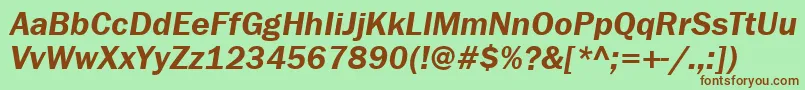 FranklingothdemibttItalic Font – Brown Fonts on Green Background