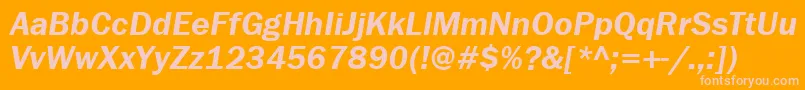 FranklingothdemibttItalic Font – Pink Fonts on Orange Background