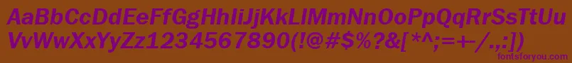 FranklingothdemibttItalic Font – Purple Fonts on Brown Background