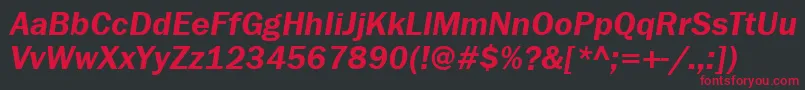 FranklingothdemibttItalic Font – Red Fonts on Black Background