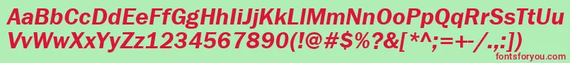 FranklingothdemibttItalic Font – Red Fonts on Green Background