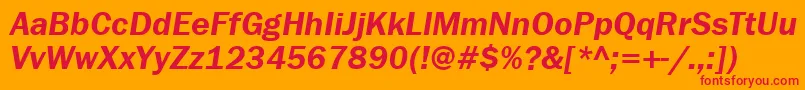 fuente FranklingothdemibttItalic – Fuentes Rojas Sobre Fondo Naranja