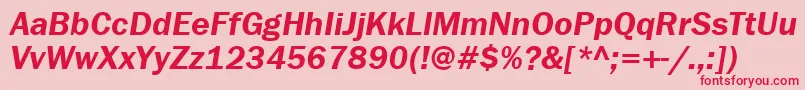 FranklingothdemibttItalic Font – Red Fonts on Pink Background