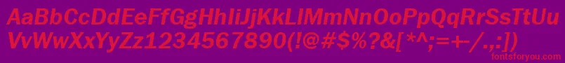 FranklingothdemibttItalic Font – Red Fonts on Purple Background
