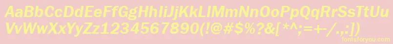 FranklingothdemibttItalic Font – Yellow Fonts on Pink Background