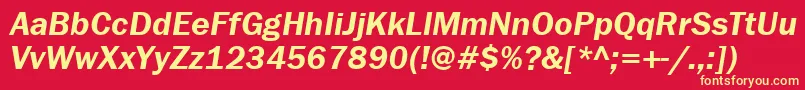FranklingothdemibttItalic Font – Yellow Fonts on Red Background