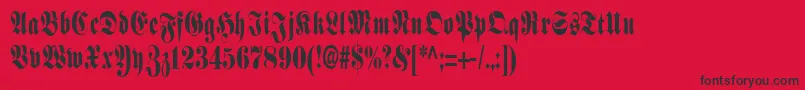 SchmalfetteFraktur Font – Black Fonts on Red Background