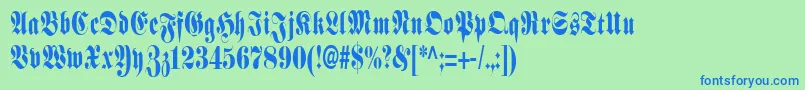 SchmalfetteFraktur Font – Blue Fonts on Green Background