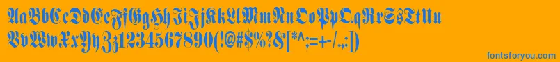 SchmalfetteFraktur Font – Blue Fonts on Orange Background