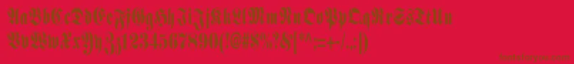 SchmalfetteFraktur Font – Brown Fonts on Red Background