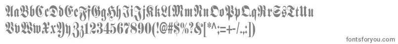 SchmalfetteFraktur-fontti – harmaat kirjasimet valkoisella taustalla