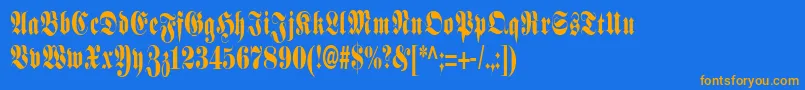 SchmalfetteFraktur Font – Orange Fonts on Blue Background