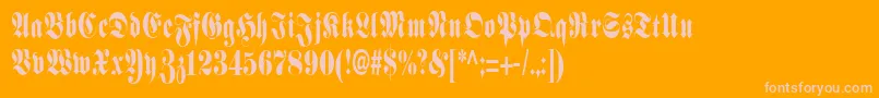 SchmalfetteFraktur-Schriftart – Rosa Schriften auf orangefarbenem Hintergrund