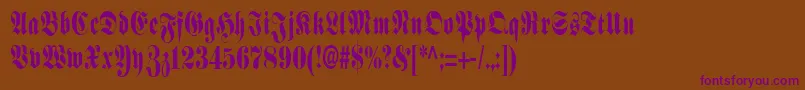 SchmalfetteFraktur Font – Purple Fonts on Brown Background