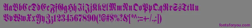 SchmalfetteFraktur-Schriftart – Violette Schriften auf grauem Hintergrund