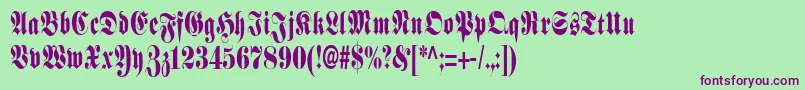 SchmalfetteFraktur Font – Purple Fonts on Green Background