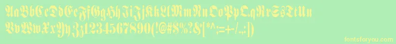 SchmalfetteFraktur Font – Yellow Fonts on Green Background