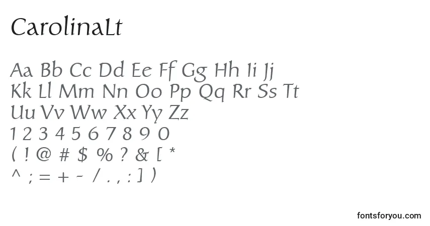 Шрифт CarolinaLt – алфавит, цифры, специальные символы