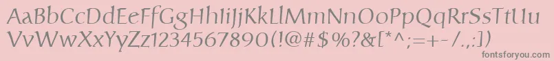 CarolinaLt Font – Gray Fonts on Pink Background