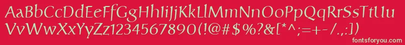 CarolinaLt Font – Green Fonts on Red Background