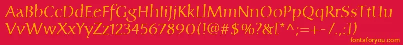 CarolinaLt Font – Orange Fonts on Red Background