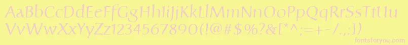 CarolinaLt Font – Pink Fonts on Yellow Background