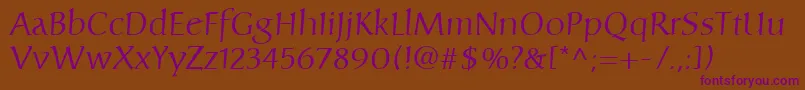 CarolinaLt Font – Purple Fonts on Brown Background