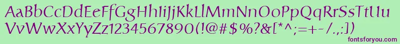 CarolinaLt Font – Purple Fonts on Green Background