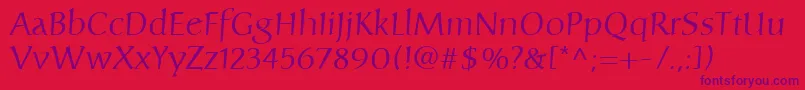 CarolinaLt Font – Purple Fonts on Red Background