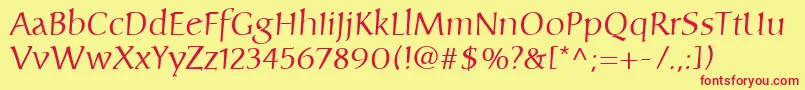 CarolinaLt Font – Red Fonts on Yellow Background