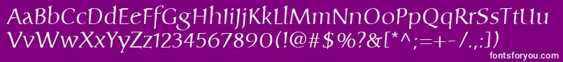 CarolinaLt Font – White Fonts on Purple Background