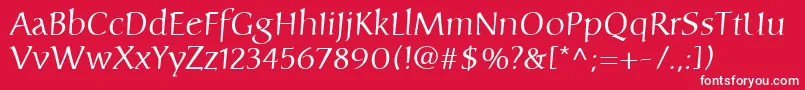 CarolinaLt Font – White Fonts on Red Background