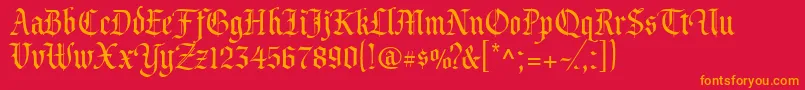 CacValiant Font – Orange Fonts on Red Background
