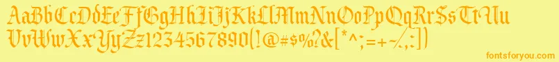 CacValiant Font – Orange Fonts on Yellow Background
