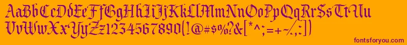 CacValiant Font – Purple Fonts on Orange Background