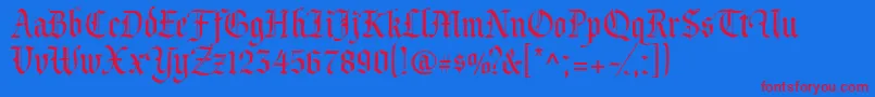 CacValiant Font – Red Fonts on Blue Background