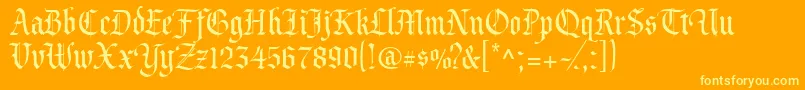 CacValiant Font – Yellow Fonts on Orange Background