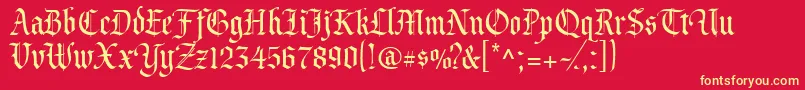 CacValiant Font – Yellow Fonts on Red Background