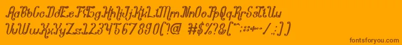 PondokRatuIntan-Schriftart – Braune Schriften auf orangefarbenem Hintergrund